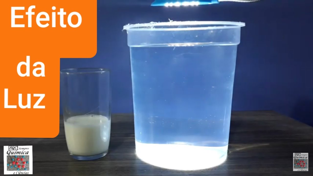 Efeito da Luz na água. Fácil. Experimento de Física, refração da luz - Reflexão da luz - Vídeo HD