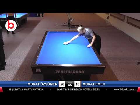 MURAT ÖZSÖMER & MURAT EMEÇ Bilardo Maçı - 2020 TK 1.ETAP ANTALYA-6.ÖN ELEME