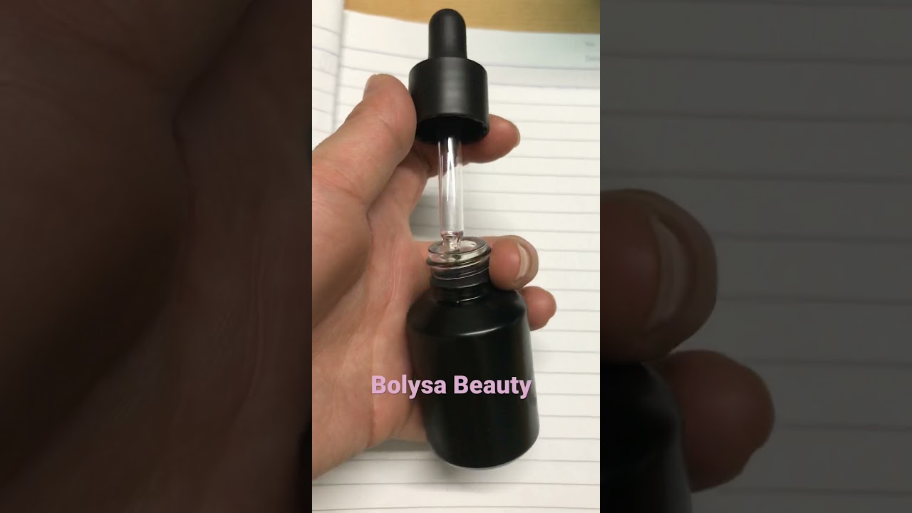 Matte Black Glass Dropper Bottles Perfect For Serum High End Packaging Cosmeitcs Bolysa Beauty