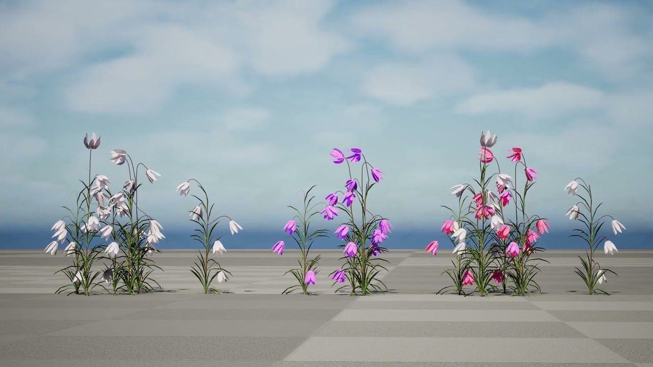 British Fritillary Flowers s 3D Model