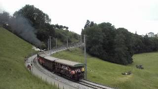 preview picture of video 'dernier départ de Broc fabrique avec la BFD 3 pour les 100 ans du Bulle-Broc'