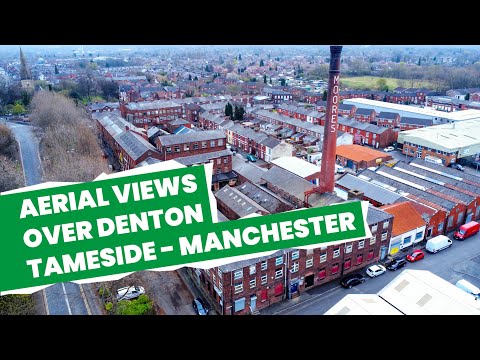 Denton Town Centre from the air! - Aerial Drone Views - Tameside - Greater Manchester