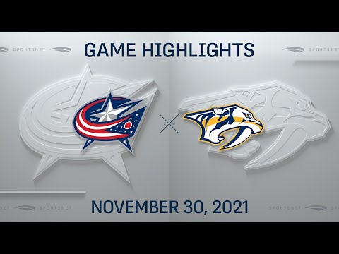 NHL Highlights | Blue Jackets vs. Predators - Nov. 30, 2021