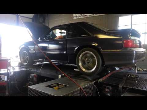 1988 ford mustang on3 turbo kit dyno pull