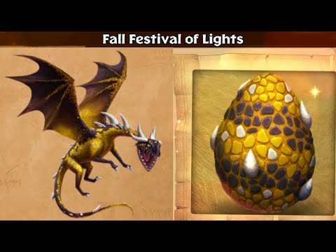 Fall Festival of Lights "Dawnbite" Max Level 150 - Exclusive Grim Gnasher - Dragons:Rise of Berk