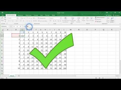 Office 2016 - Excel - tabliczka mnożenia