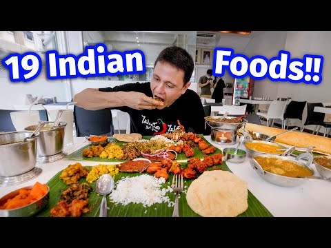 $ 100 Comida do Sul da Índia - GIGANTE 19 ITENS THALI | Chettinad (Tamil Nadu) Caril de Caranguejo!