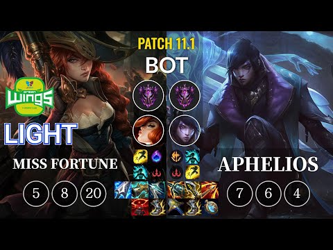 JAG Light Miss Fortune vs Aphelios Bot - KR Patch 11.1