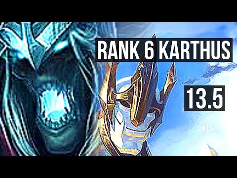 KARTHUS vs GALIO (MID) | 6/0/9, Rank 6 Karthus, Dominating | KR Challenger | 13.5