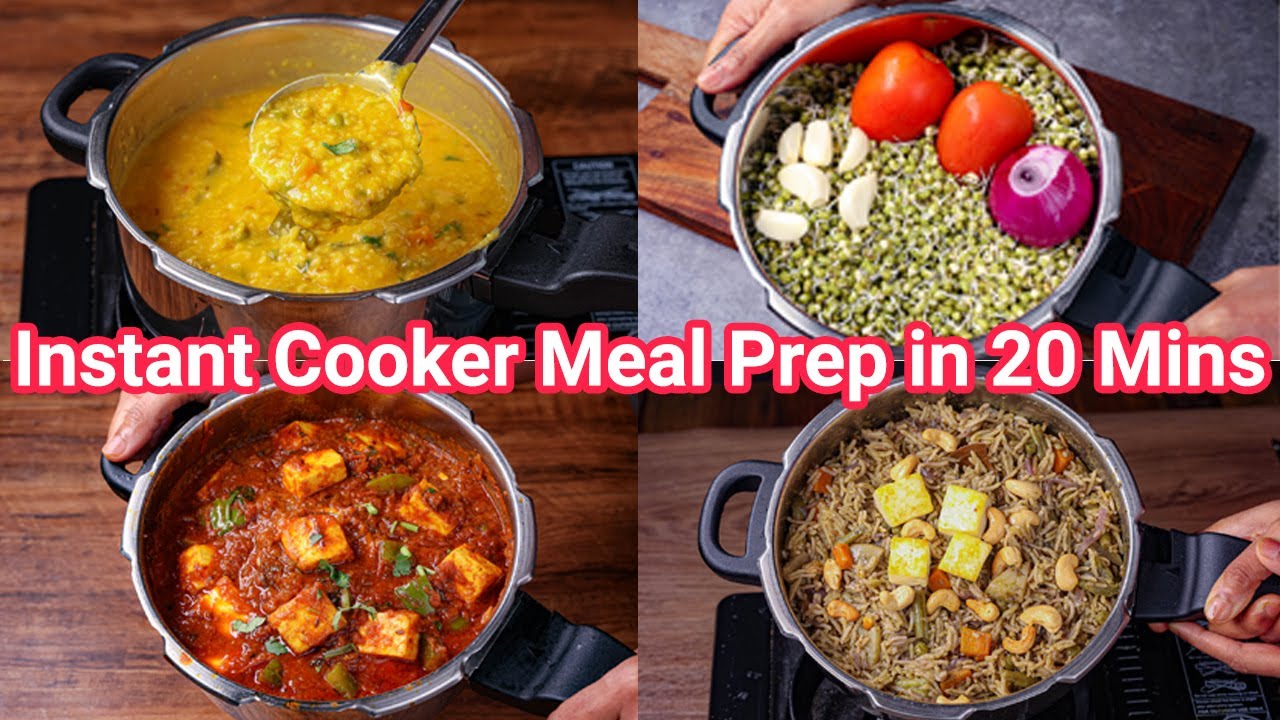 Instant Cooker Meal Combo in 20 Mins | Paneer & Sprouts Curry with Pulao & Khichdi Meal in Cooker