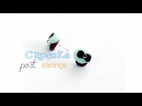Polymer Clay Cupcake Earrings - How to Make Tiffany Cupcake Post Earrings