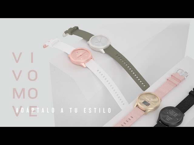 Garmin Vívomove Style Reloj Smartwatch Híbrido Aluminio Dorado con Correa de Nailon Tejido Rosa video