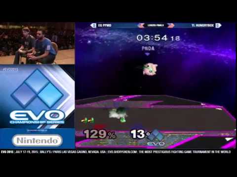 EVO 2015  SSBM Losers Finals - PPMD(Falco/Marth) vs HungryBox(Jigglypuff)