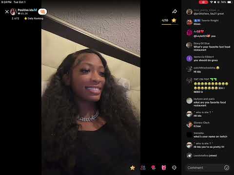 Positive Ida on TikTok live talking about influencer city