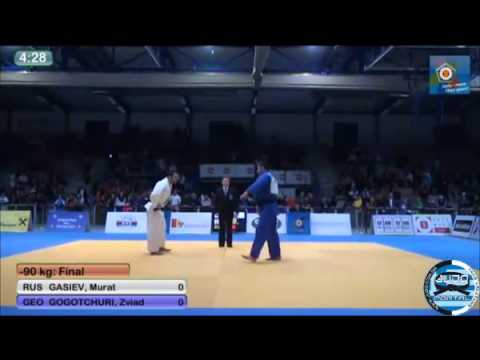European Judo Open Men Oberwart 2014 Final -90kg GASIEV Murat (RUS) - GOGOTCHURI Zviad (GEO)