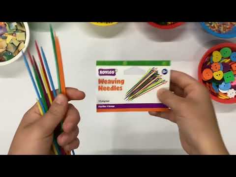 Slide 2 - Plastic Weaving Needles, 6" Long, 12 Pieces (video)