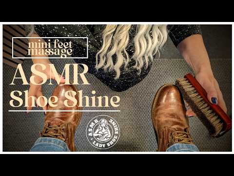 ASMR Shoe Shine + Feet massage: Leather care & Polishing for Tingles