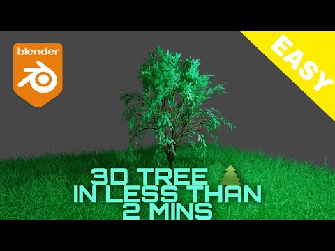 Tree 3D model in Blender-in less than 2 mins....