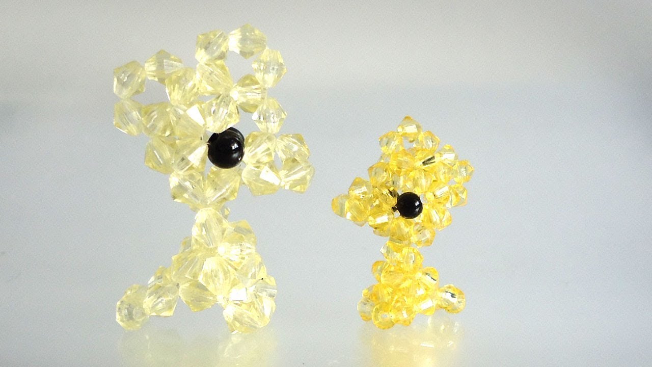 ウッドストックの作り方 Woodstock, How to make beaded 【わんこビーズ r153】