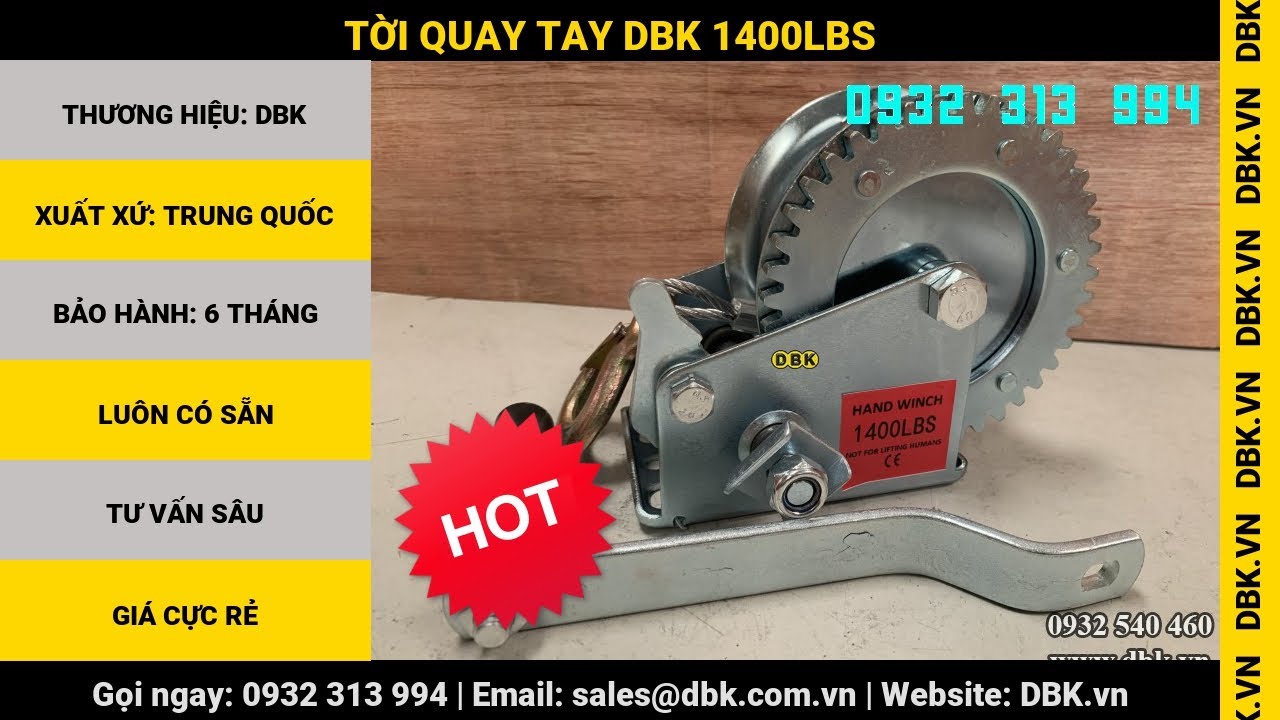 Video Tời quay tay DBK 1400LBS - Tời quay tay DBK 1400LBS