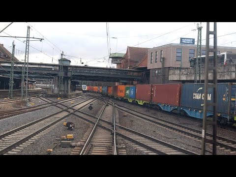 Hamburg Süd – Maschen Rbf  Cab ride Germany  Führerstandsmitfahrt mit BR 145