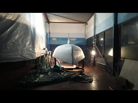 fairing and priming the whole hull.