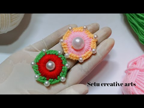 It’s so beautiful👌💞 Super easy woolen flower making tricks with finger- you will love it, DIY flower