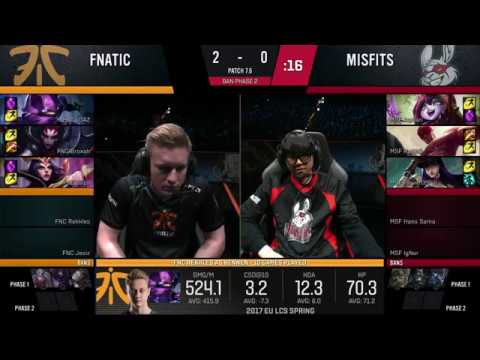 [EU LCS Spring 2017] Fnatic vs Misfits - 3rd Place Playoffs Game 3