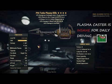 Fallout 76 - Plasma Caster is insanely good for daily driving!