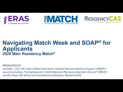 Navigating Match Week and SOAP for Applicants Webinar