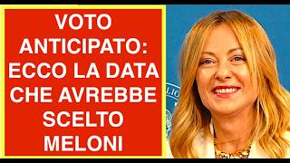VOTO ANTICIPATO: ECCO LA DATA CHE AVREBBE SCELTO MELONI