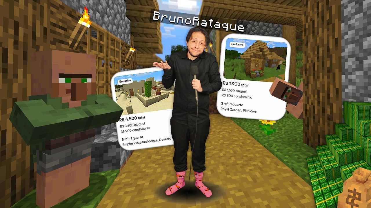 QUANTO CUSTA PRA MORAR NUMA VILA DO MINECRAFT? (montei uma imobiliária)