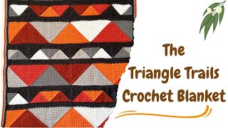How to Crochet the Triangle Trails Blanket 🍃🌾🌿#crochetpatterns #crochet #yarn