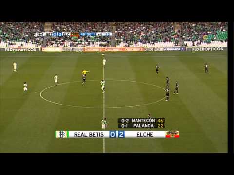 Gol Mantecón 0-2 Betis-Elche(1-4) J24 2010/11