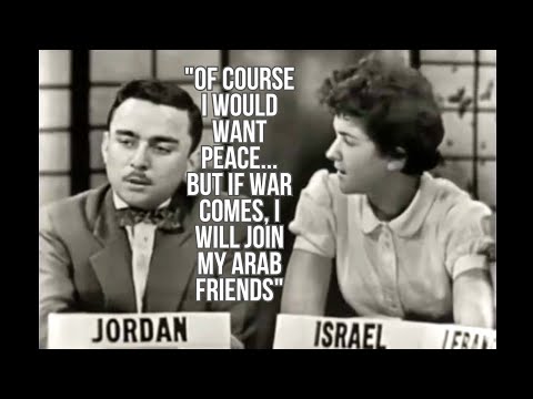 1956 High school exchange students - Jordan, Lebanon, Israel, UK. Subject: The Middle East