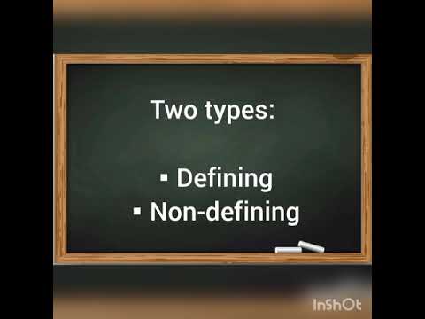 Relative Clauses - Defining and Non-defining.