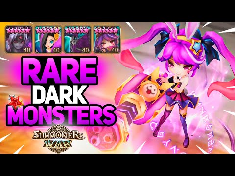 TOO MANY RARE Dark NAT5 Monsters in One Team - Summoners War