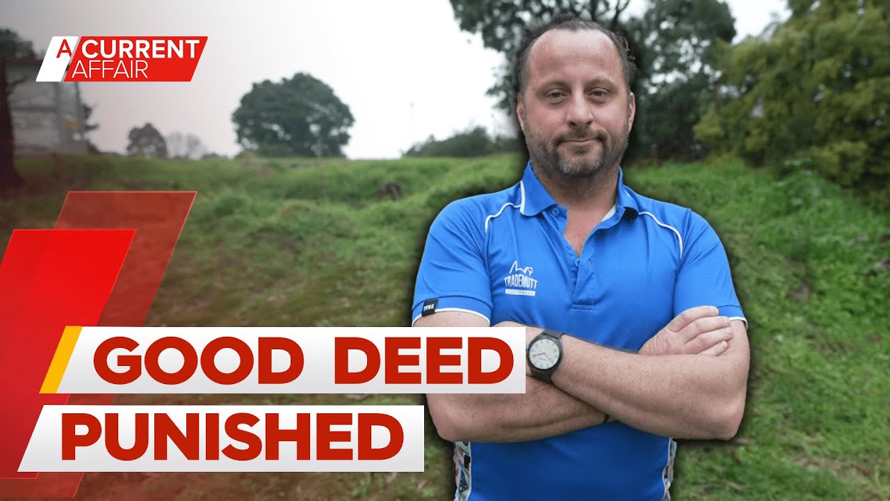 Man fined almost $12k for filling hole left on nature strip by giant tree | A Current Affair