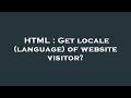 HTML Get Locale Language Of Website Visitor