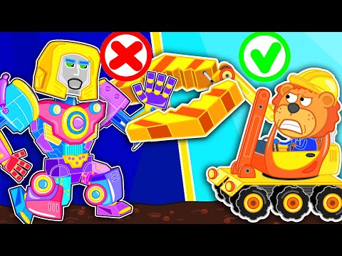 Lion Family 🍒 Iron Robot #16. Superhero Transformers. Rescue Rangers | Cartoon for Kids