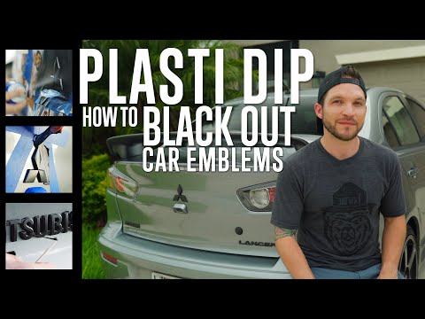 How to Plasti Dip Car Emblems - Black Out Car Logos on Mitsubishi Lancer GT