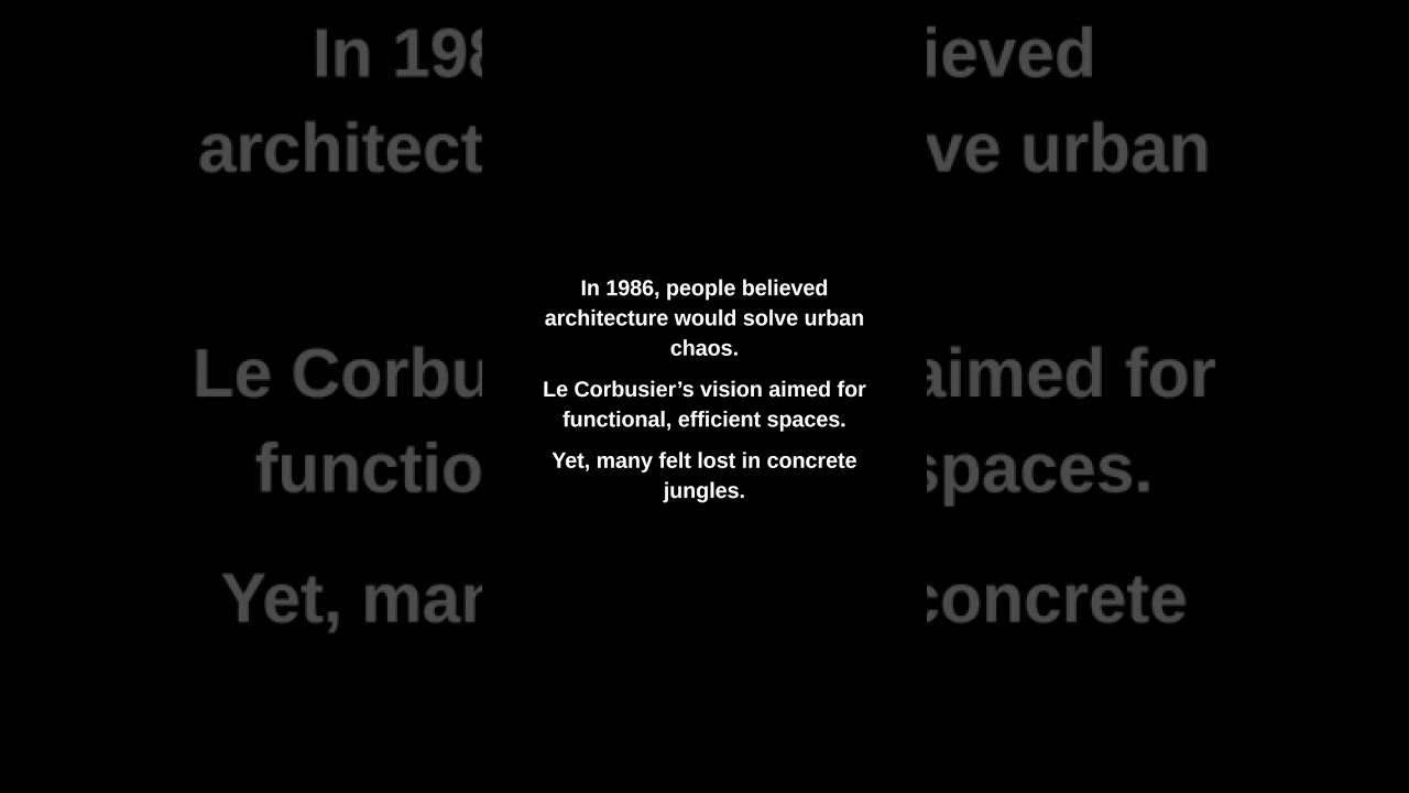 In 1986, people believed architecture would solve urban chaos.