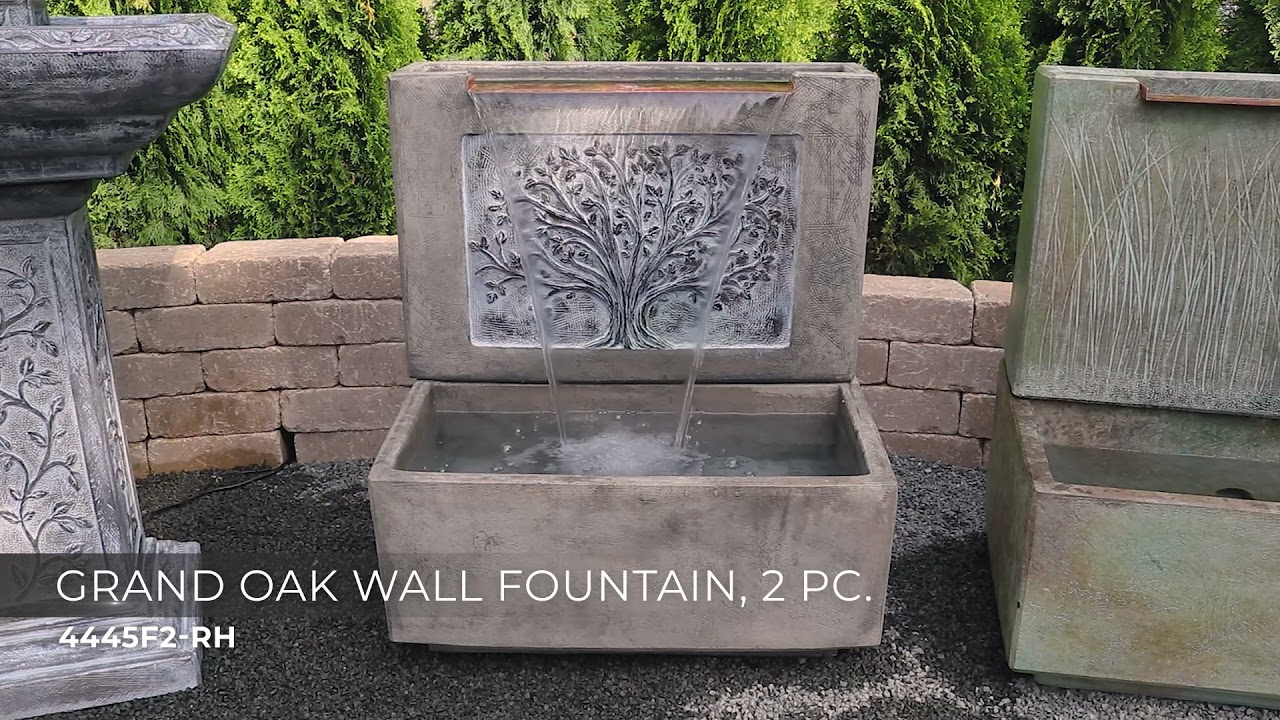 Video 1 Watch A Video About the Grand Oak Relic Hi Tone LED Outdoor Wall Fountain
