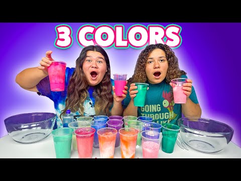 3 COLORS OF GLUE SLIME CHALLENGE
