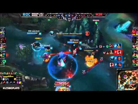 ROCCAT vs H2K 5th Dragon teamfight ft. Maokai Sapling Double Kill