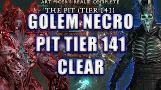 Summon Golem Necro PIT TIER 141 Clear Season 4 | Diablo 4 Necromancer Minion Build #skulm