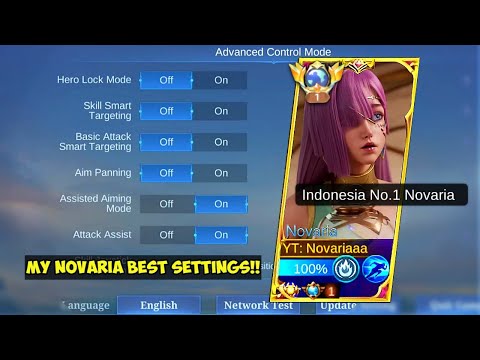 MY NOVARIA BEST SETTINGS BUILD & EMBLEM 2023 | TOP 1 NOVARIA MODE AUTO AIM ON | MOBILE LEGENDS