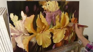 Ирисы. Этюд. Irises. Etude. Oil Painting. Живопись маслом. Как написать ирисы.