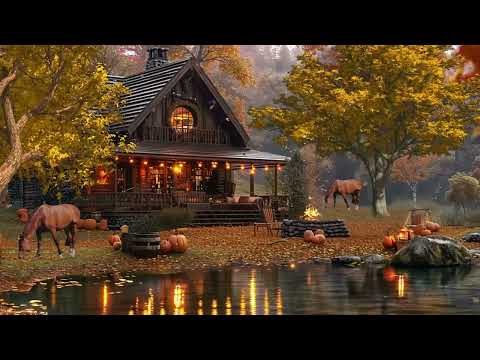 🍂 Serene Meadow Evening: Cozy Campfire, Soft Wind Chimes & the Crisp Crunch of Autumn Leaves 🌾🔥