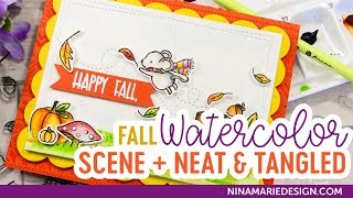 Watercolored Fall Scene + Simon's STAMPtember Exclusive with Neat & Tangled